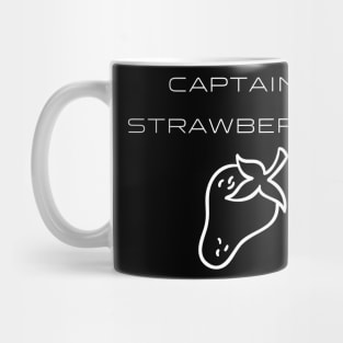 Captain Strawberry Typography White Design Mug